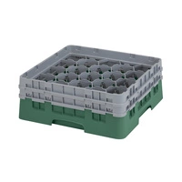 Kosz do szkła 20 przegródek - 50x50cm, zielony | CAMBRO 20S434/119
