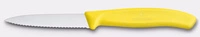Nóż do warzyw i owoców Swiss Classic, ostrze ząbkowane, żółty, dł. ostrza 8 cm | VICTORINOX 6.7638.C1