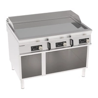 Płyta grillowa elektryczna, sterowana elektronicznie, gładka, chromowana, na podstawie otwartej, 120 cm, T-90 | TECNOINOX 316290