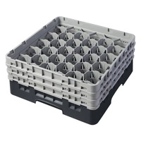 Kosz do szkła 30 przegródek - 50x50 cm, czarny | CAMBRO 30S638/110