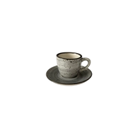 Filiżanka Bel 100 ml ze spodkiem 11 cm Still Rustic szary | KERA CERAMIKA 2.3.3.RUSTIC SZARY