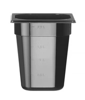 Pojemnik GN 1/6 gł. 20 cm z czarnego poliwęglanu | HENDI 862704