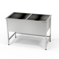 Basen nierdzewny 2-komorowy (gł. 40 cm) 140x60x85 cm | FORGAST