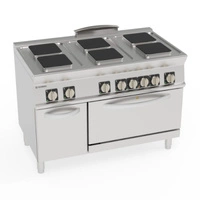 Kuchnia gastronomiczna elektryczna 6-polowa kw. z piekarnikiem GN 2/1 | TECNOINOX 716192