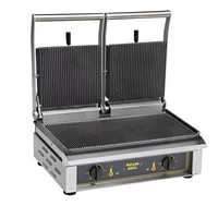 Grill kontaktowy podwójny, ryflowane płyty, 2x2 kW, 53.5x24 cm | ROLLER GRILL MAJESTIC 230V
