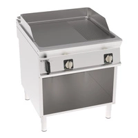 Płyta grillowa elektryczna, 2/3 gładka, 1/3 ryflowana, na podstawie otwartej 80 cm, T-90 | TECNOINOX 316270