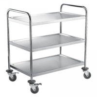 Wózek kelnerski nierdzewny 3-półkowy składany | TOM-GAST VC-28-3