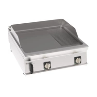 Płyta grillowa elektryczna, 2/3 gładka, 1/3 ryflowana, nastawna 80 cm, T-90 | TECNOINOX 316264