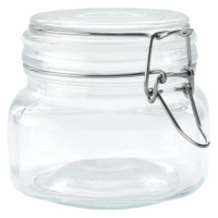 Słoik z klamrą, kwadrat, 0.5 L - komplet 4 szt. | TOMGAST T-1350