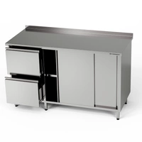 Stół roboczy nierdzewny z szafką i blokiem szuflad 210x60x85 cm | FORGAST