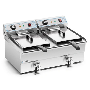 Frytownica elektryczna 2-komorwa 2x16l z kranem spustowym, zimna strefa,10 kW, 230 V | FORGAST FG09016