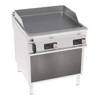 Płyta grillowa elektryczna, sterowana elektronicznie, gładka, chromowana, na podstawie otwartej, 80 cm, T-90 | TECNOINOX 316286