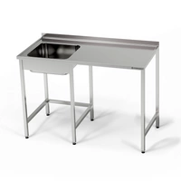 Stół nierdzewny ze zlewem 1-komorowym i miejscem na zmywarkę 140x60x85 cm | FORGAST