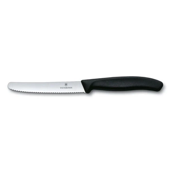 Nóż ząbkowany do warzyw i owoców Swiss Classic czarny dł. ostrza 11 cm | VICTORINOX 6.7833