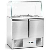 Stół chłodniczy 2-drzwiowy sałatkowy 257 l, z nadstawką szklaną | FORGAST FG07101