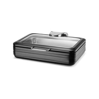 Podgrzewacz indukcyjny ze szklaną pokrywą De Luxe Black, GN 1/1 | FINE DINE 473573