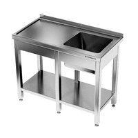 Stół nierdzewny ze zlewem 1-komorowym i półką 210x70x85 cm | FORGAST