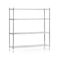 Regał magazynowy ze stali chromowanej 152x45,5x180 cm składany | FORGAST FG15134
