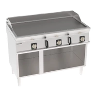 Płyta grillowa elektryczna, gładka, na podstawie otwartej, 120 cm, 400V Tecno74 | TECNOINOX 716206