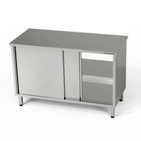 Stół roboczy nierdzewny przelotowy z szafką 170x60x85 cm | FORGAST