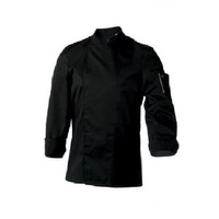 Bluza kucharska Nero czarna długi rękaw XXL | ROBUR U-NE-BLS-XXL