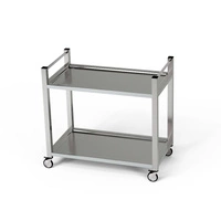 Wózek kelnerski nierdzewny 2-półkowy uchwyt pionowy 120x40x85 cm | FORGAST