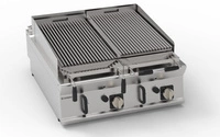 Grill lawowy gazowy nastawny 20 kW,  2 płyty o pow. 62×36 cm | TECNOINOX 313205