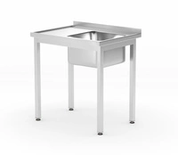 Stół ze zlewem 1-komorowym i półką | HENDI 811863