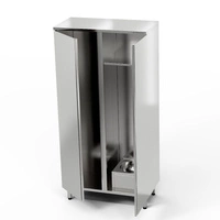 Szafa dwudzielna nierdzewna porządkowa z umywalką 100x50x200 cm | FORGAST