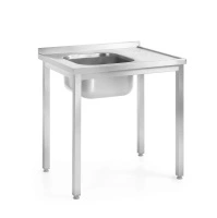 Stół ze zlewem 1-komorowym, 100x60x85 cm | HENDI 812648