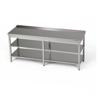 Stół roboczy nierdzewny z dwiema półkami 220x60x85 cm | FORGAST
