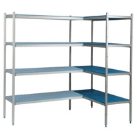 Regał narożny 4-półkowy głęb. 60 cm 2PD-64+4P-116+4P-126+8UM | ALUSHELF 60334