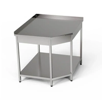 Stół narożny roboczy nierdzewny z półką 96,8x60x85 cm | FORGAST