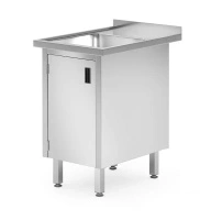 Stół ze zlewem 1-komorowym i szafką, 50x70x85 cm | HENDI 813539