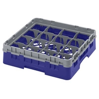 Kosz do szkła 16 przegródek - 50x50cm, niebieski | CAMBRO 16S318/186