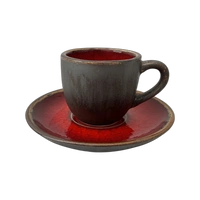 Filiżanka Bel 100 ml ze spodkiem 11 cm Still Cristall rubin | KERA CERAMIKA 2.3.3.RUBIN