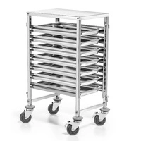 Wózek nierdzewny składany do tac i pojemników - na 7 GN1/1 | FORGAST FG01104