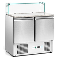 Stół chłodniczy 2-drzwiowy do pizzy z nadstawką szklaną 257 l | FORGAST FG07222