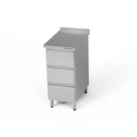 Stół roboczy nierdzewny z blokiem 3 szuflad 40x70x85 cm | FORGAST