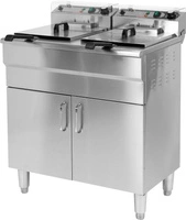 Frytownica elektryczna 2-komorowa z szafką i kranami spustowymi 2x11,5 l | YATO YG-04638