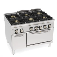 Kuchnia gastronomiczna gazowa 6-palnikowa z piekarnikiem gazowym, 48 + 7 kW | TECNOINOX 313286