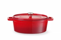 Garnek żeliwny z pokrywą czerwony - poj. 4l l HENDI 626849