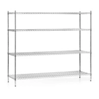 Regał magazynowy ze stali chromowanej, 4 półki, składany 182x61x180 cm | FORGAST FG15140