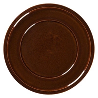 Talerz porcelanowy płytki STONE śr. 24 cm brązowy | TOM-GAST R-EAFP24HO-12