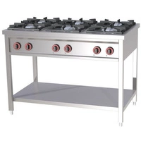Kuchnia gastronomiczna gazowa 6-palnikowa SPB-70/120G | REDFOX 00011103