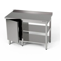 Stół roboczy nierdzewny z szafką i dwiema półkami 110x60x85 cm | FORGAST