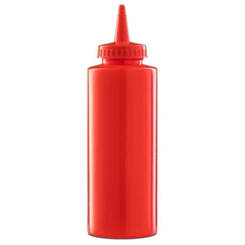 Dyspenser do sosów z polietylenu 0,35 l, czerwony | FORGAST FG03218