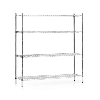 Regał magazynowy ze stali chromowanej, 4 półki, 152x45,5x180 cm składany | FORGAST FG15134