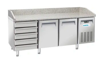 Stół chłodniczy do pizzy 2-drzwiowy z 5 szufladami, 430 l, 230 V, 0.21 kW | ARKTIC 236802