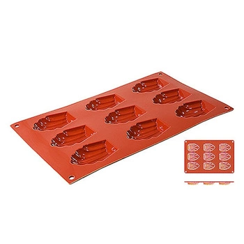 Forma do pieczenia na Madeleine, silikonowa, 9 otworów o wymiarach 6.8x4.5 cm | CONTACTO 6637/069